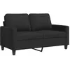 vidaXL Canapé à 2 places Noir 120 cm Tissu