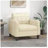 vidaXL Fauteuil Crème 60 cm Similicuir
