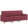 vidaXL Canapé à 3 places Rouge bordeaux 180 cm Tissu