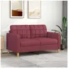 vidaXL Canapé à 2 places Rouge bordeaux 140 cm Tissu