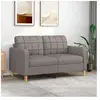 vidaXL Canapé à 2 places Taupe 140 cm Tissu