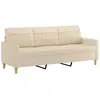 vidaXL Canapé à 3 places Crème 180 cm Tissu
