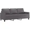 Vidaxl - Canapé à 3 places Gris 180 cm Similicuir Grey