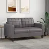 vidaXL Canapé à 2 places Gris 140 cm Similicuir