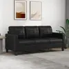 Vidaxl - Canapé à 3 places Noir 180 cm Similicuir Noir