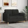 vidaXL Canapé à 2 places Noir 120 cm Tissu