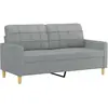 vidaXL Canapé à 2 places Gris clair 140 cm Tissu