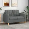 vidaXL Canapé à 2 places Gris foncé 120 cm Tissu