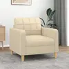 vidaXL Fauteuil Crème 60 cm Tissu