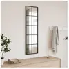 vidaXL Miroir mural noir 30x100 cm rectangulaire fer
