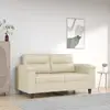 vidaXL Canapé à 2 places Crème 120 cm Similicuir
