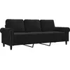 vidaXL Canapé à 3 places Noir 180 cm Velours