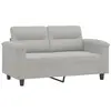 vidaXL Canapé à 2 places Gris clair 120 cm Tissu microfibre
