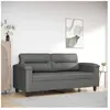 vidaXL Canapé à 2 places Gris foncé 140 cm Tissu microfibre