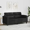 vidaXL Canapé à 2 places Noir 140 cm Tissu microfibre