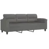 vidaXL Canapé à 3 places Gris foncé 180 cm Tissu microfibre