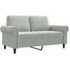 vidaXL Canapé à 2 places Gris clair 120 cm Velours