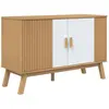 vidaXL Buffet OLDEN blanc et marron 114x43x73,5 cm bois massif de pin