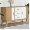 vidaXL Buffet OLDEN blanc et marron 114x43x73,5 cm bois massif de pin