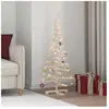vidaXL Arbre de Noël en bois pour décoration 120 cm bois massif de pin