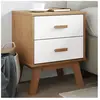 vidaXL Table de chevet OLDEN blanc et marron bois de pin solide