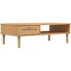 vidaXL Table basse SENJA aspect rotin marron 100x55x33 cm bois massif