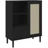 vidaXL Buffet SENJA aspect rotin noir 90x40x112cm bois massif de pin