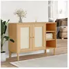 vidaXL Buffet SENJA aspect rotin marron 112x40x80cm bois massif de pin