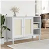 vidaXL Buffet SENJA aspect rotin blanc 112x40x80cm bois massif de pin