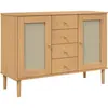 vidaXL Buffet SENJA aspect rotin marron 112x40x80cm bois massif de pin