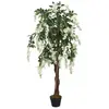 vidaXL Glycine artificielle 560 feuilles 80 cm vert et blanc