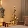 vidaXL Arbre de Noël en métal avec base en bois noir 120 cm