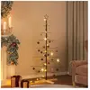 vidaXL Arbre de Noël en métal avec base en bois noir 150 cm
