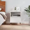 vidaXL Table de chevet Blanc 40x35x50 cm Bois d’ingénierie
