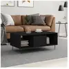 vidaXL Table basse Noir 90x50x36,5 cm Bois d'ingénierie