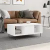 vidaXL Table basse Blanc 90x50x36,5 cm Bois d'ingénierie