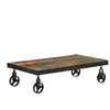 vidaXL Table basse roulettes bois de récupération massif 100x55x26 cm