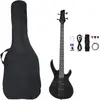 vidaXL Guitare basse électrique pour débutants avec sac noir 4/4 46"