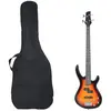 vidaXL Guitare basse électrique de débutants sac brun et noir 4/4 46"