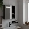 vidaXL Armoire de salle de bain à miroir avec LED noir 45x13x52 cm