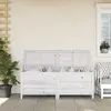 vidaXL Boîte de rangement jardin blanc 150x50x56,5cm bois massif sapin