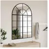 vidaXL Miroir mural noir 80x120 cm arche fer