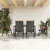 vidaXL Ensemble à manger de jardin 7 pcs noir aluminium