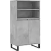 vidaXL Buffet haut Gris béton 60x36x110 cm Bois d'ingénierie