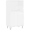 vidaXL Buffet haut Blanc 60x36x110 cm Bois d'ingénierie