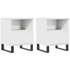 vidaXL Tables de chevet 2 pcs blanc 40x35x50 cm bois d’ingénierie