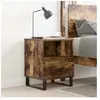 vidaXL Table de chevet chêne fumé 40x35x50 cm bois d’ingénierie