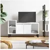 vidaXL Meuble TV Blanc 100x35x55 cm Bois d'ingénierie
