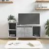 vidaXL Meuble TV Gris béton 100x35x55 cm Bois d'ingénierie
