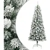 vidaXL Sapin de Noël artificiel à charnières avec neige floquée 180 cm
